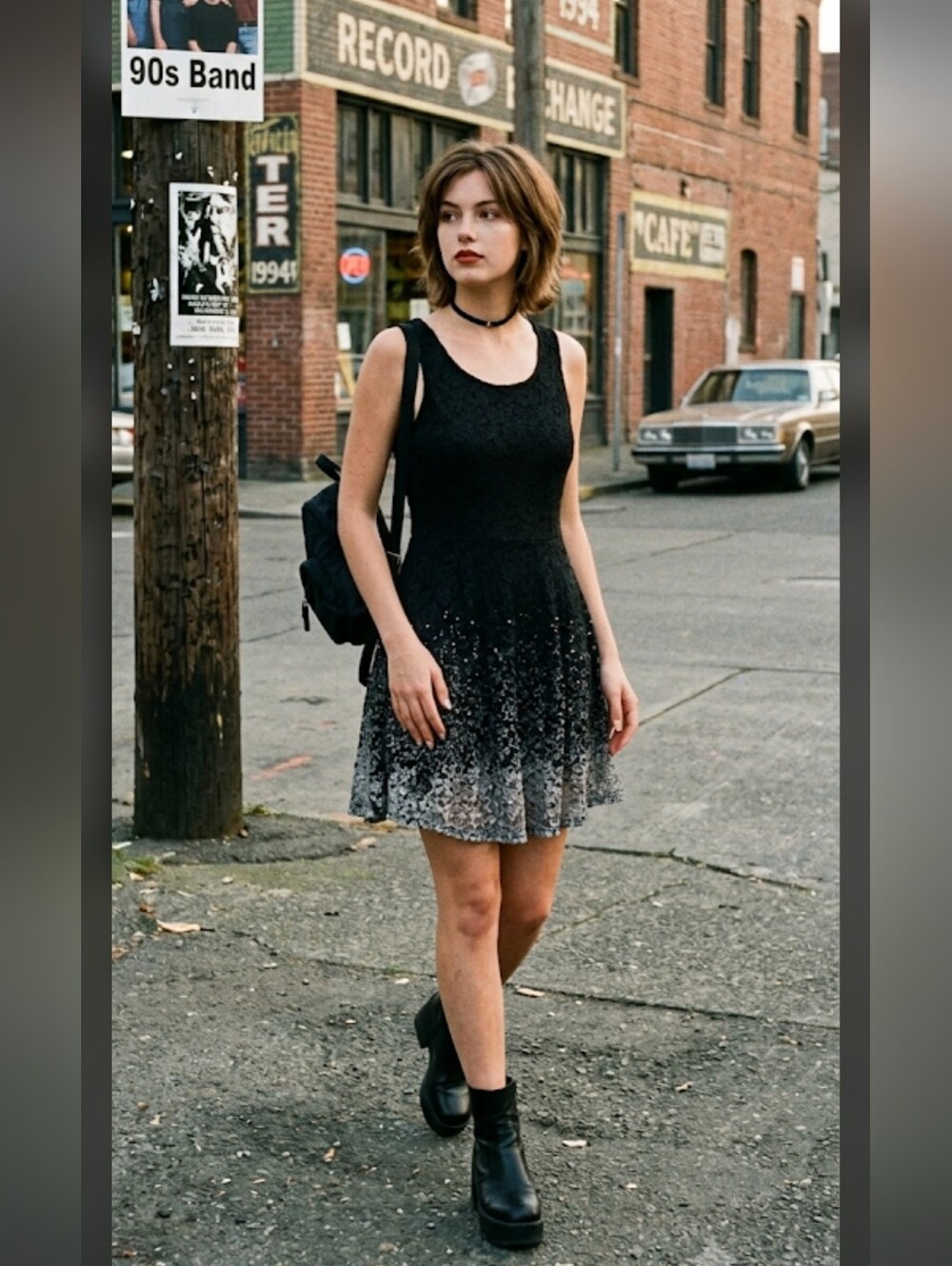 Ruum Ombre Black Lace Skater Dress S Whimsigoth Gothic 90s #drs1.2